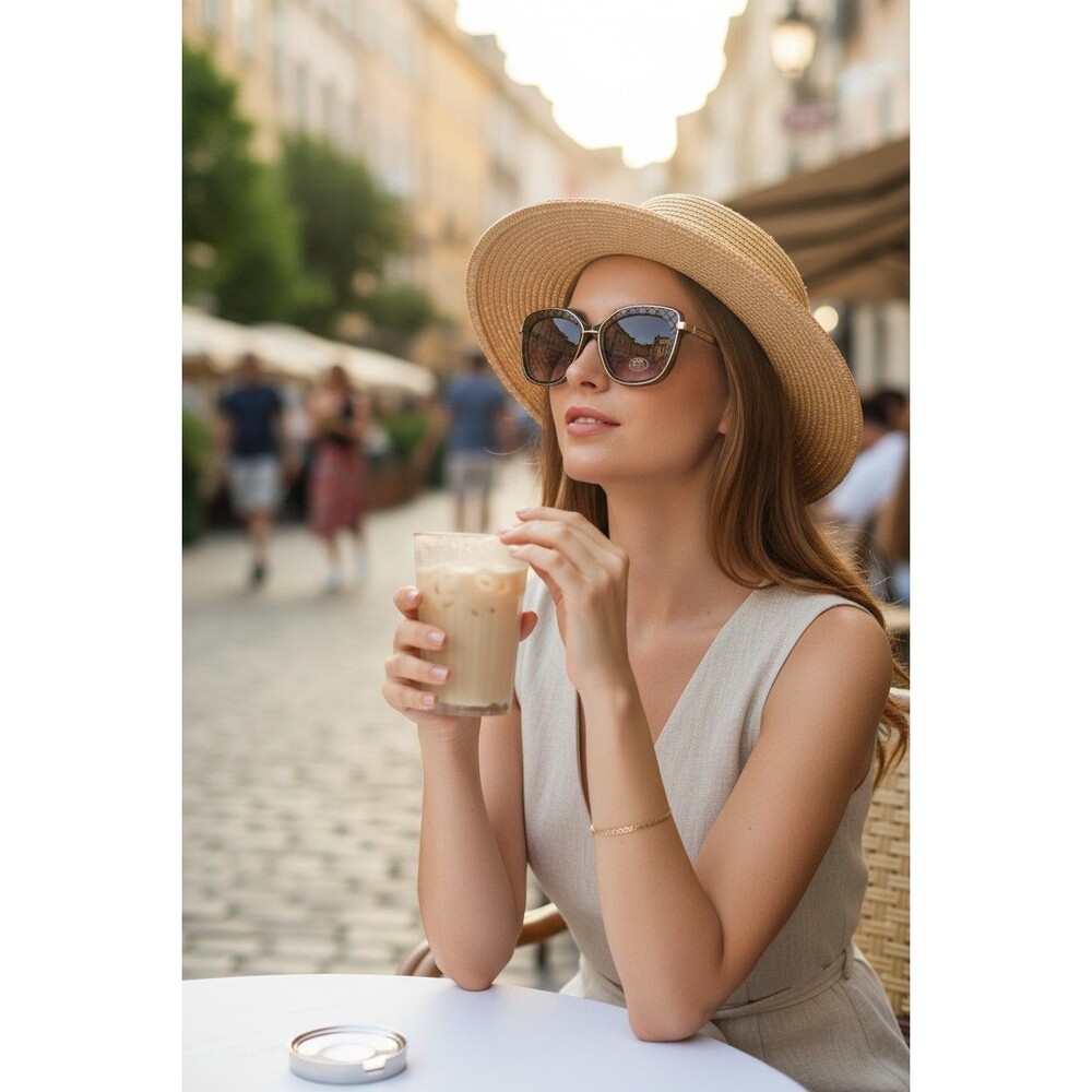 CHIC MED SIZE BROWN GRADIENT LENSES UV400 PROTECTION SUNGLASSES